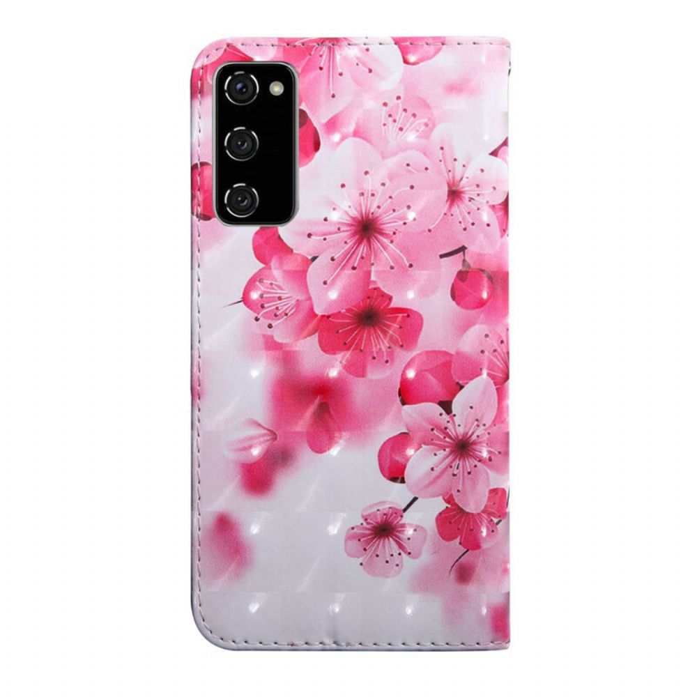 Folio-hoesje voor Samsung Galaxy S20 FE Roze Bloemen