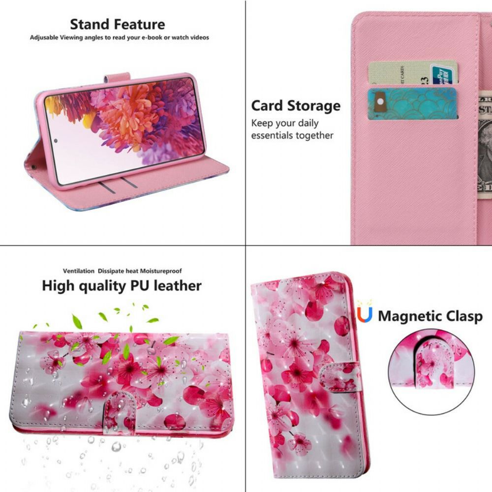 Folio-hoesje voor Samsung Galaxy S20 FE Roze Bloemen