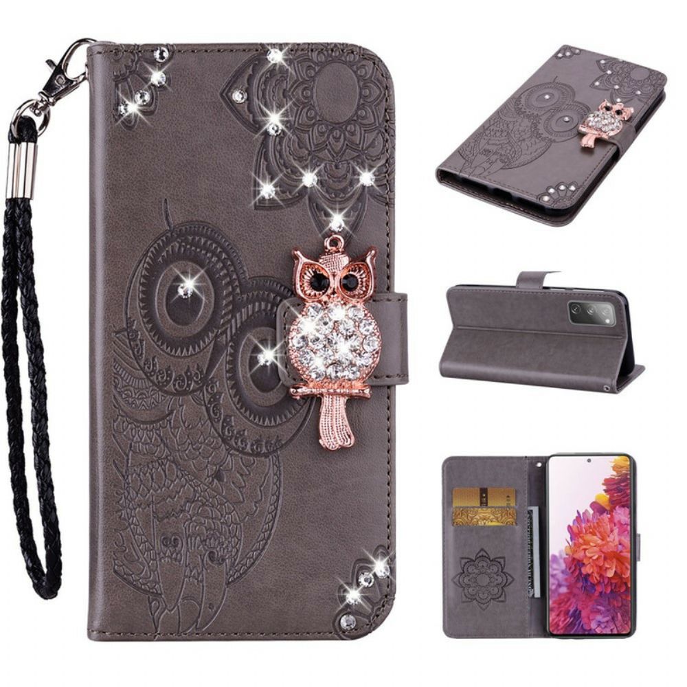 Folio-hoesje voor Samsung Galaxy S20 FE Uil Mandala En Charm