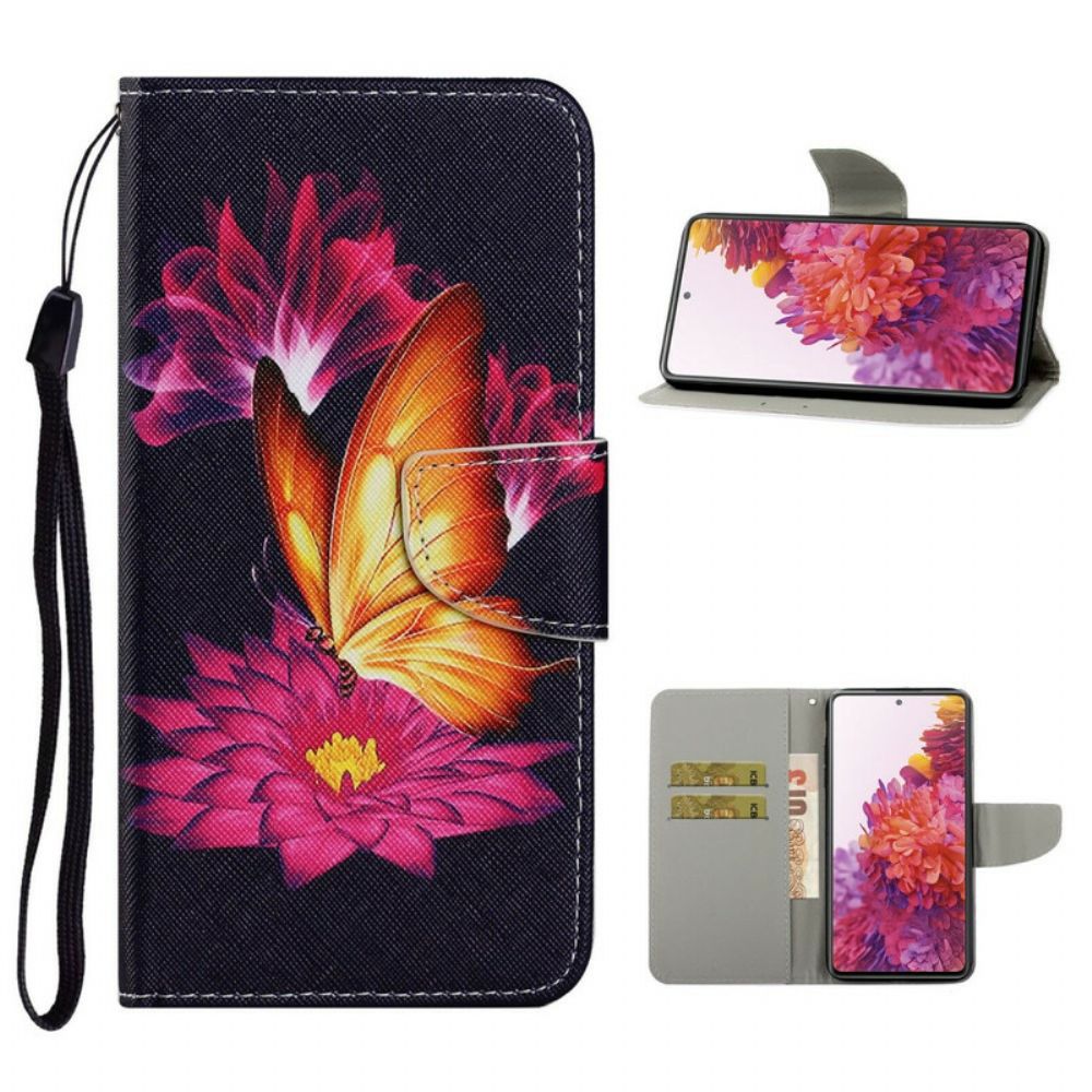 Folio-hoesje voor Samsung Galaxy S20 FE Vlinder En Lotus