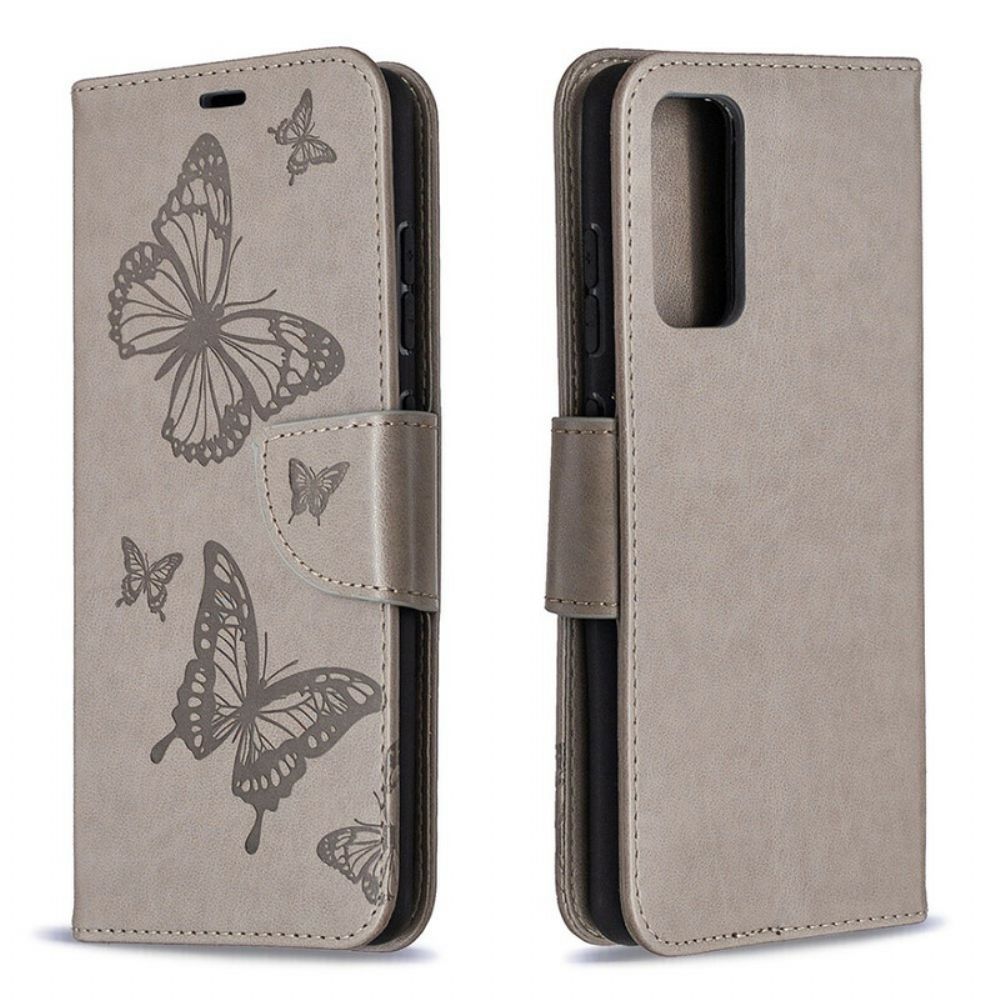 Folio-hoesje voor Samsung Galaxy S20 FE Vlinders Tijdens De Vlucht Met Lanyard