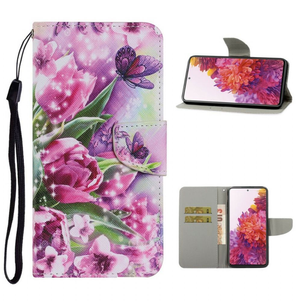 Folio-hoesje voor Samsung Galaxy S20 FE Vlinders En Tulpen