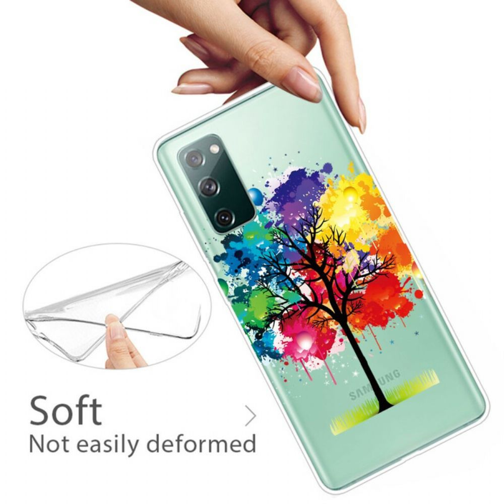 Hoesje voor Samsung Galaxy S20 FE Aquarel Boom Transparant