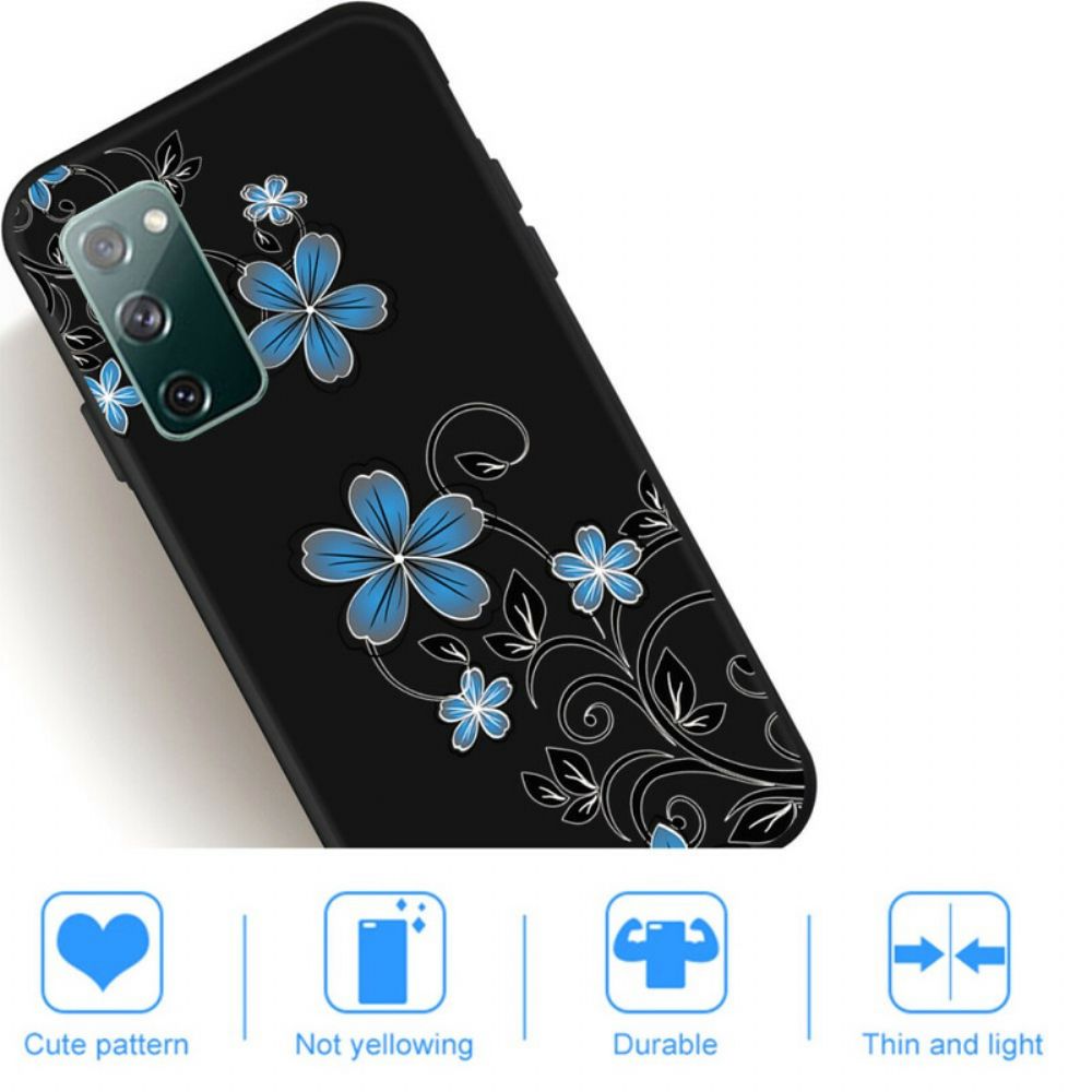 Hoesje voor Samsung Galaxy S20 FE Blauwe Bloemen