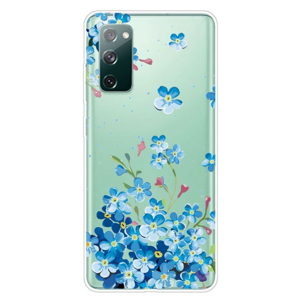 Hoesje voor Samsung Galaxy S20 FE Blauwe Bloemen