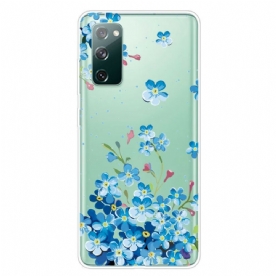 Hoesje voor Samsung Galaxy S20 FE Blauwe Bloemen