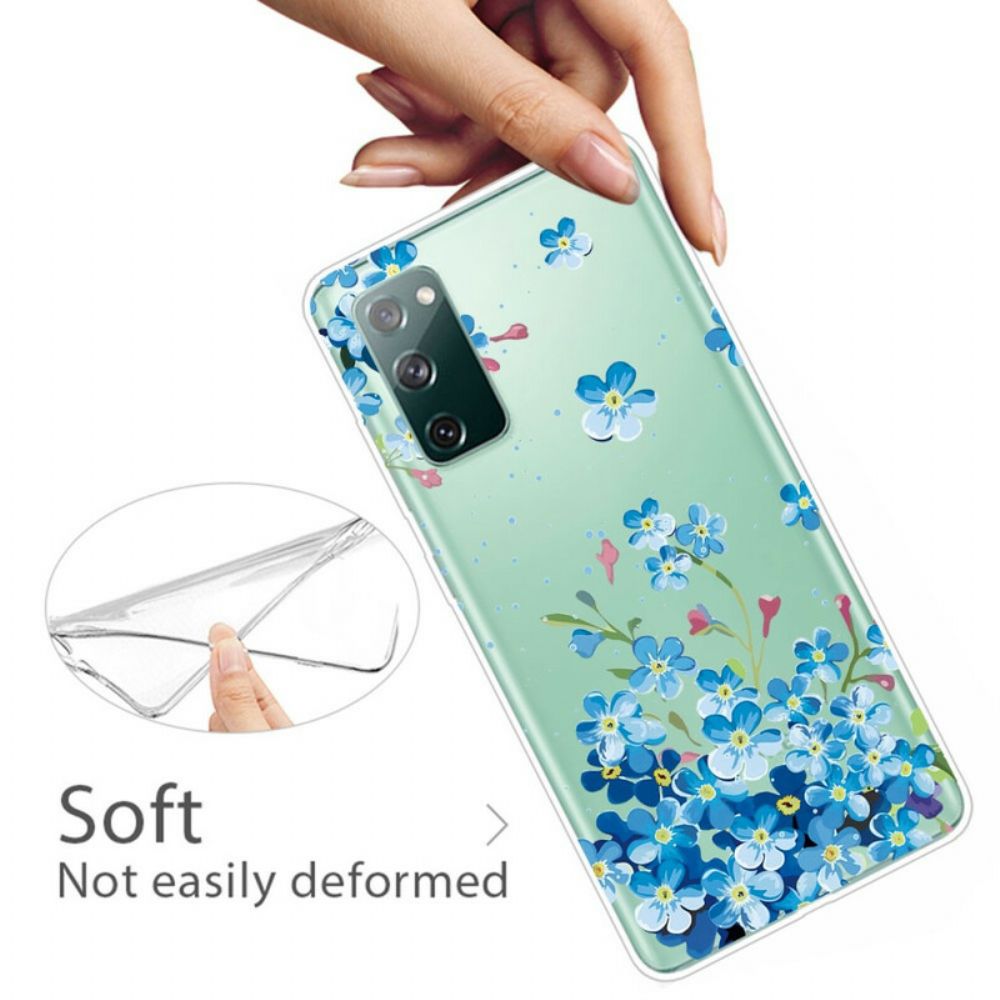 Hoesje voor Samsung Galaxy S20 FE Blauwe Bloemen