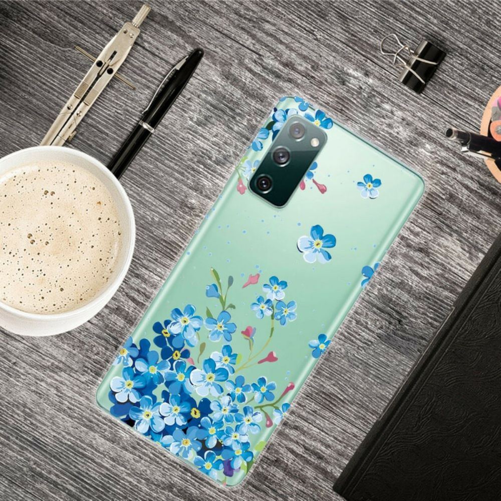 Hoesje voor Samsung Galaxy S20 FE Blauwe Bloemen