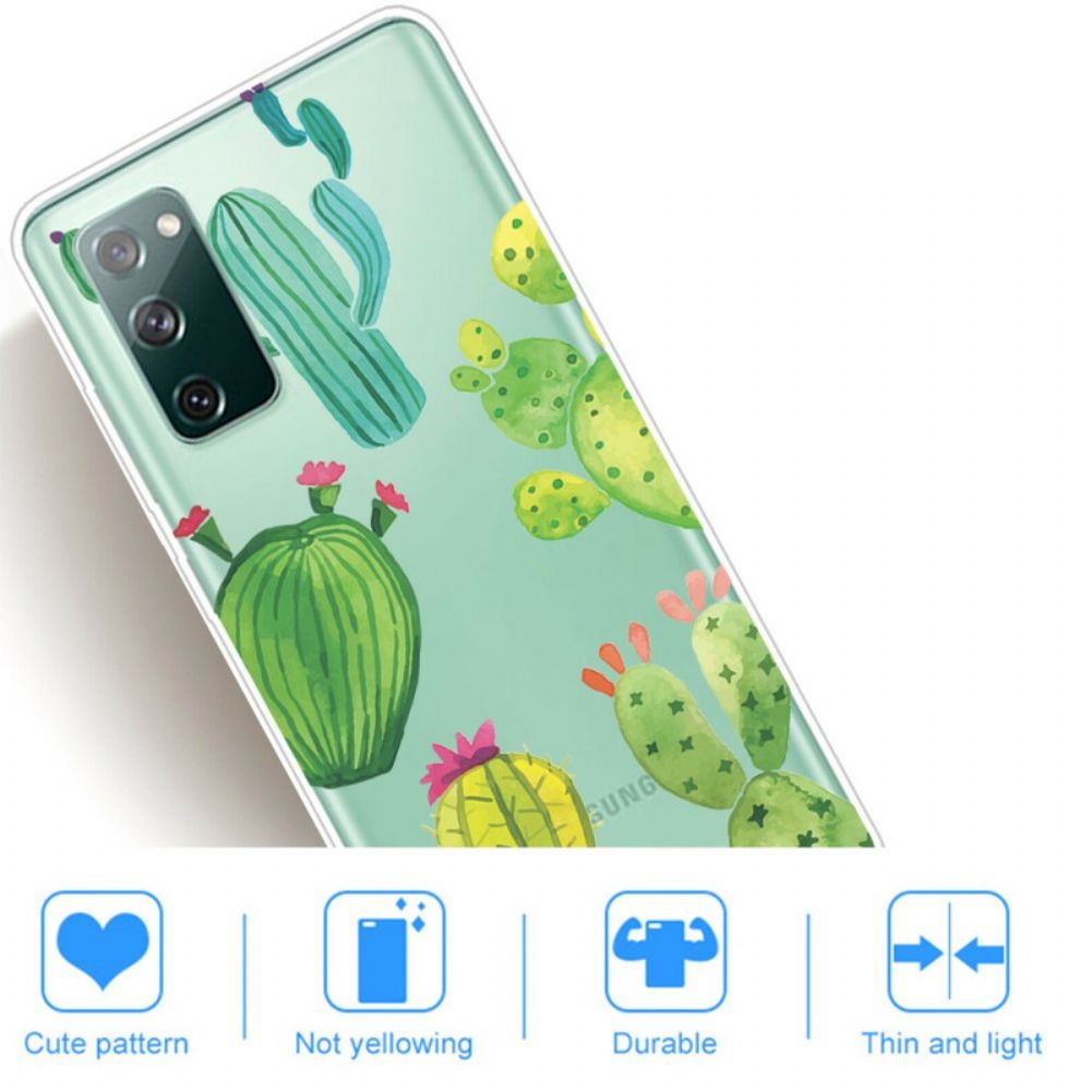 Hoesje voor Samsung Galaxy S20 FE Cactus Aquarel