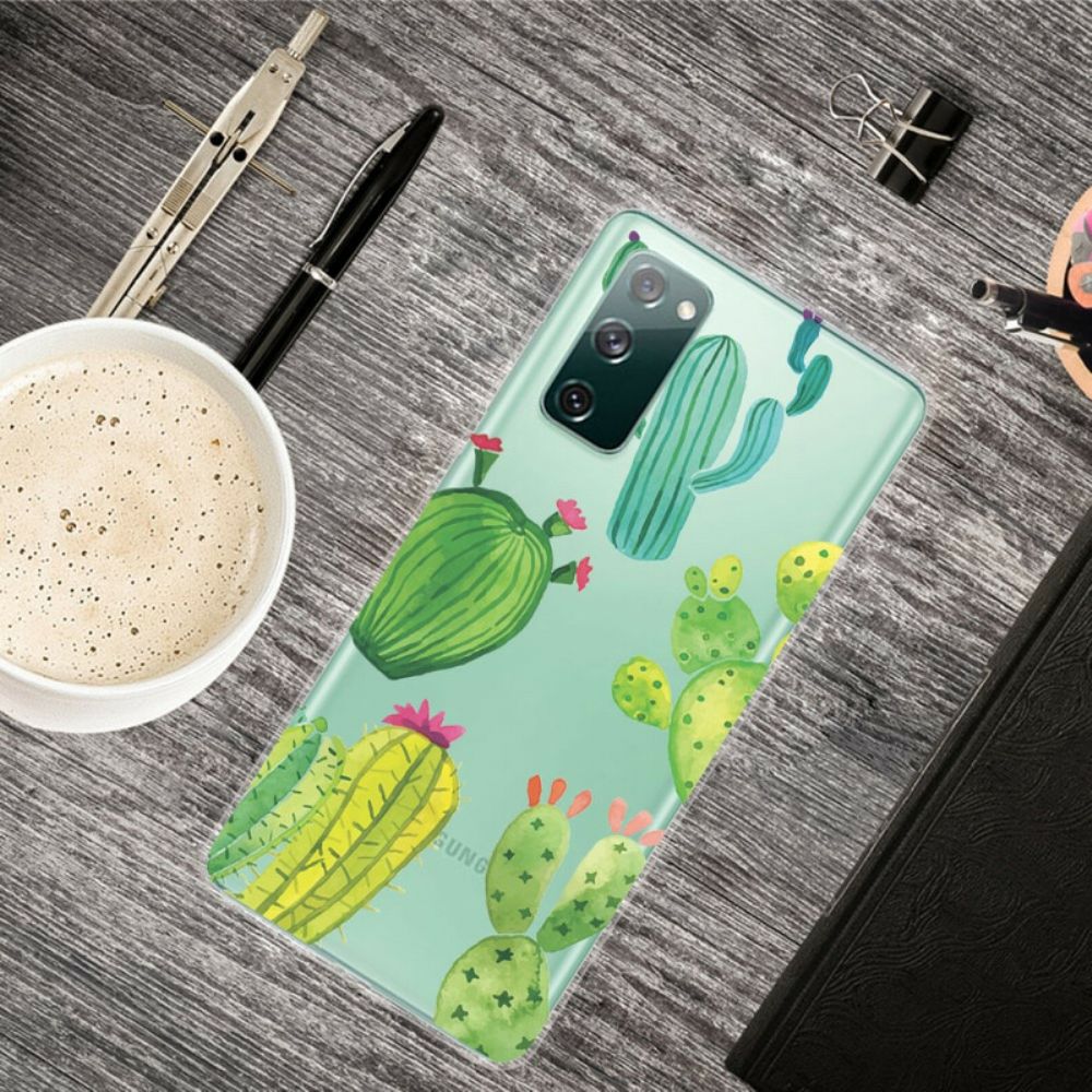 Hoesje voor Samsung Galaxy S20 FE Cactus Aquarel