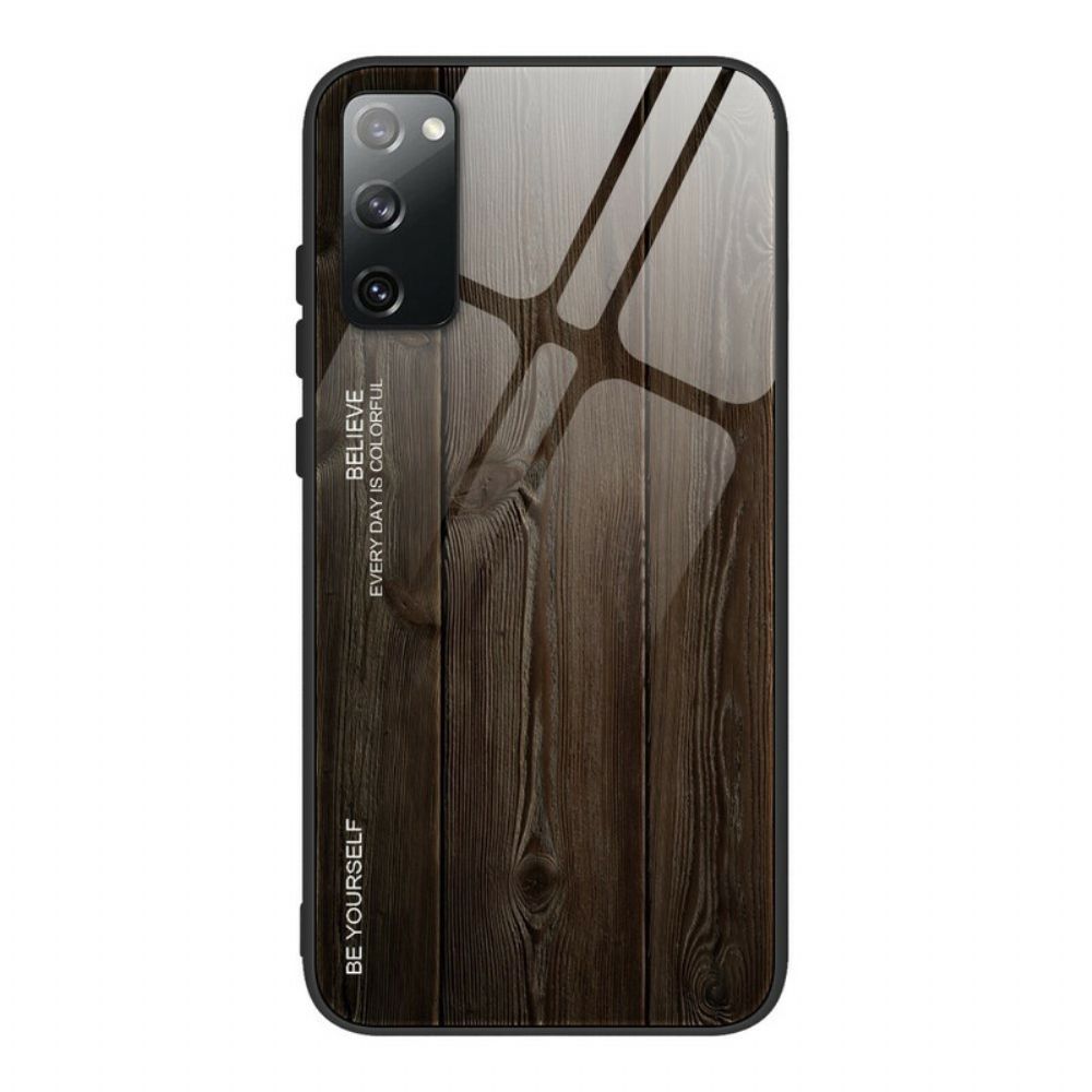 Hoesje voor Samsung Galaxy S20 FE Houtdesign Gehard Glas