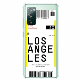 Hoesje voor Samsung Galaxy S20 FE Instapkaart Naar Los Angeles