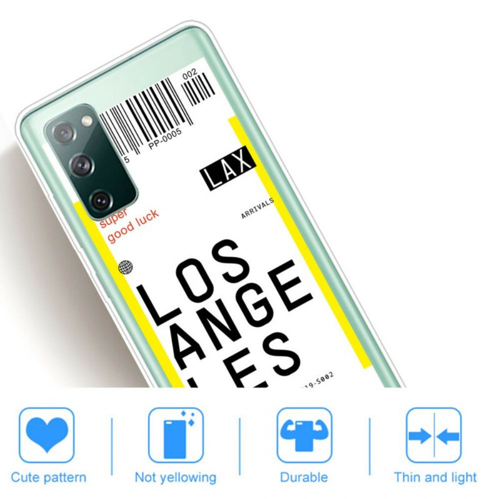 Hoesje voor Samsung Galaxy S20 FE Instapkaart Naar Los Angeles