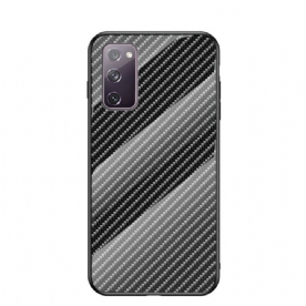 Hoesje voor Samsung Galaxy S20 FE Koolstofvezel Gehard Glas