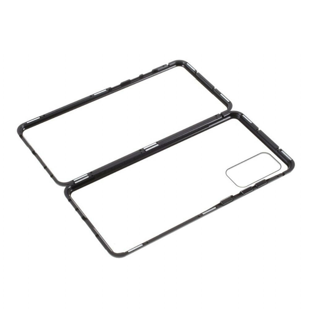 Hoesje voor Samsung Galaxy S20 FE Metalen Velgen En Achterkant Van Gehard Glas