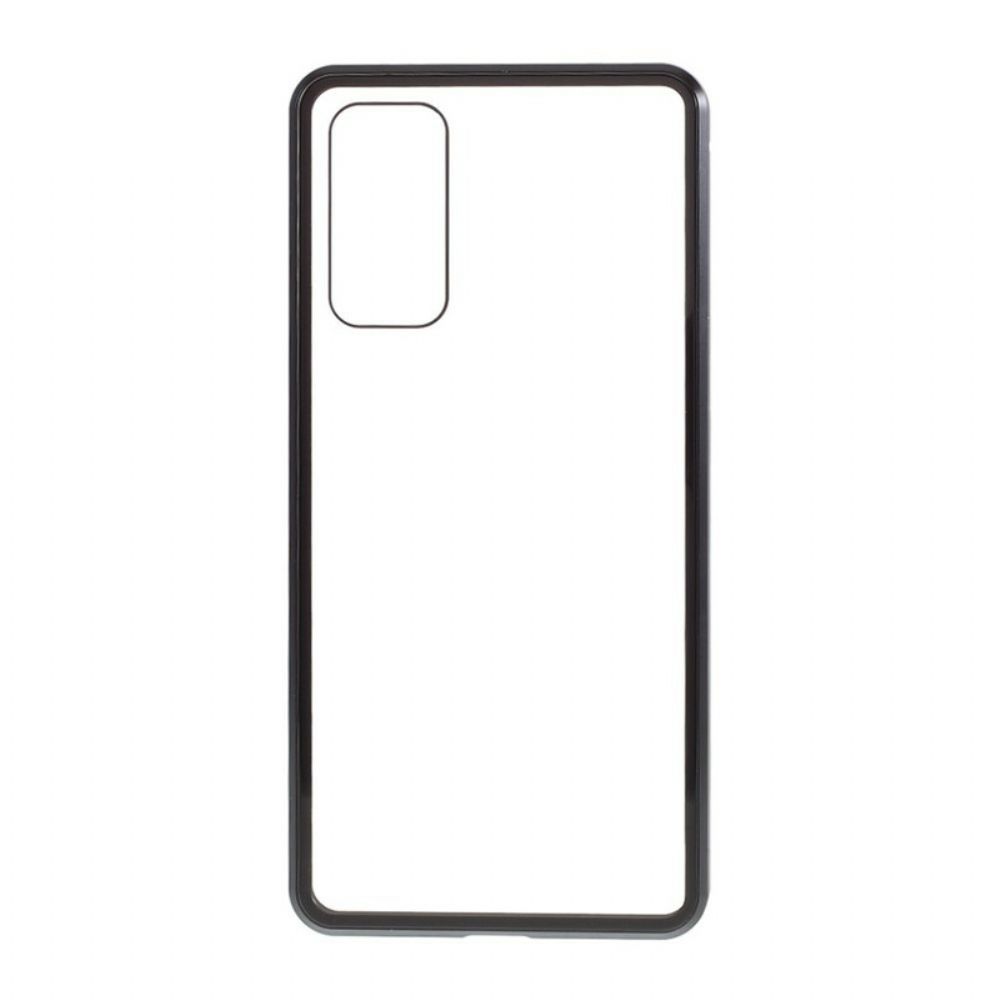 Hoesje voor Samsung Galaxy S20 FE Metalen Velgen En Achterkant Van Gehard Glas