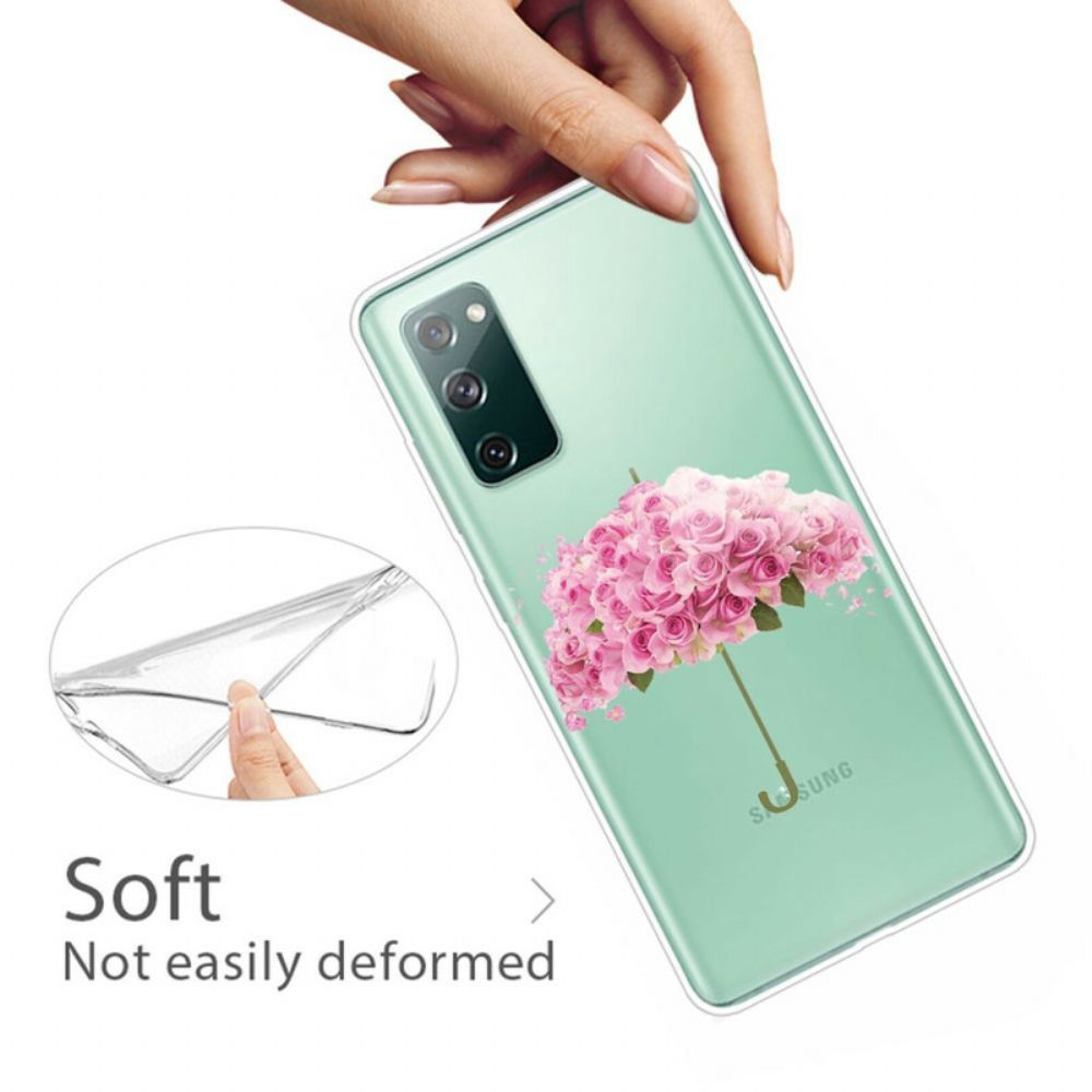 Hoesje voor Samsung Galaxy S20 FE Rozen Paraplu