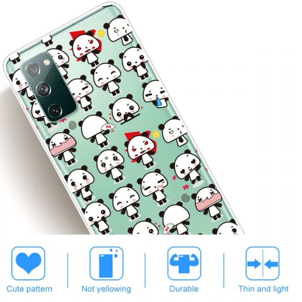 Hoesje voor Samsung Galaxy S20 FE Transparante Grappige Panda's