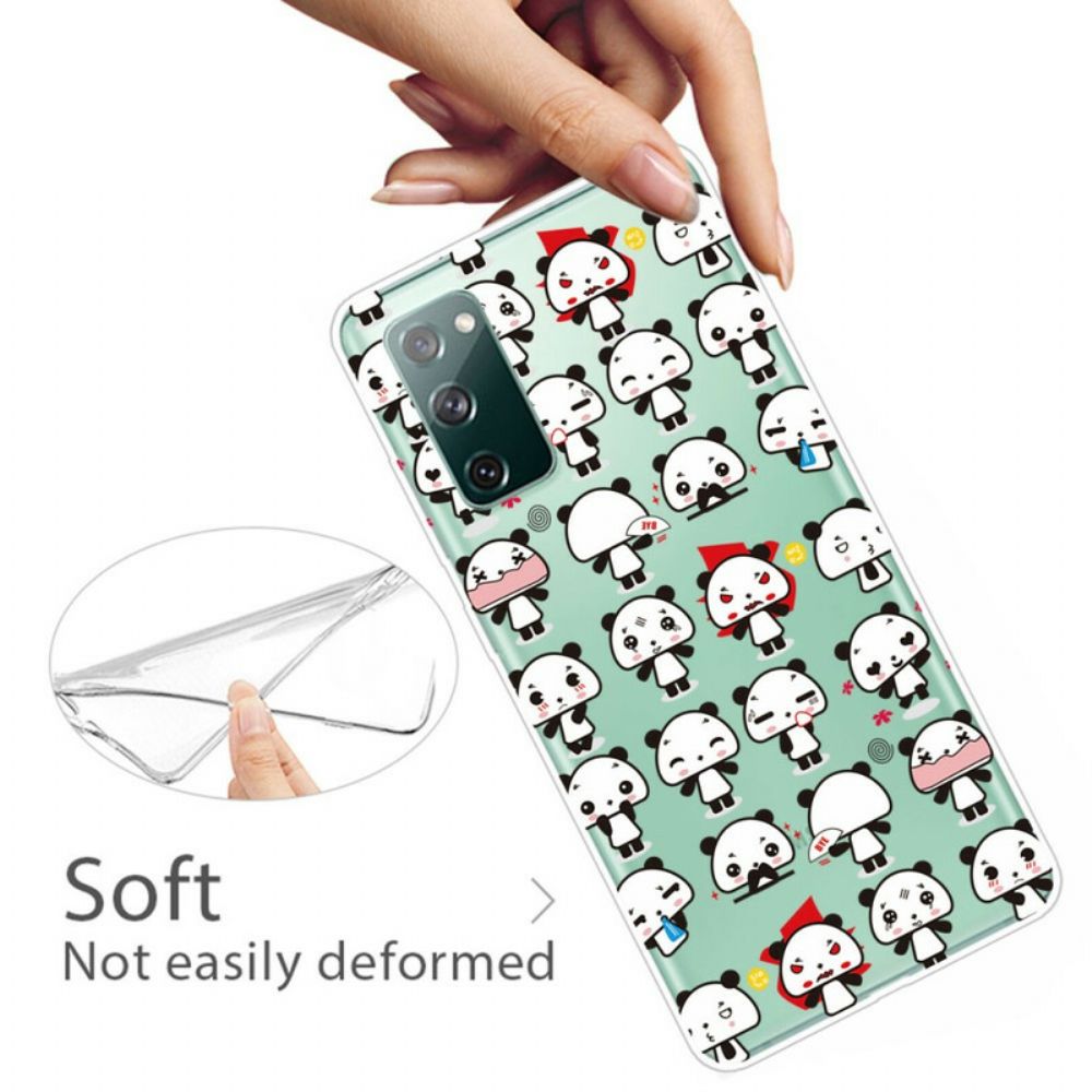 Hoesje voor Samsung Galaxy S20 FE Transparante Grappige Panda's