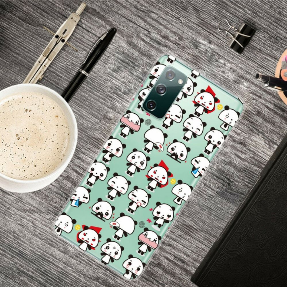 Hoesje voor Samsung Galaxy S20 FE Transparante Grappige Panda's