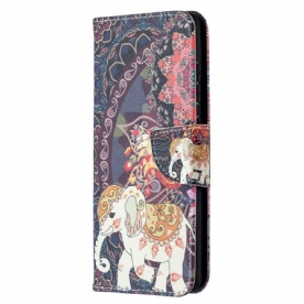 Leren Hoesje voor Samsung Galaxy S20 FE Etnische Olifantenmandala