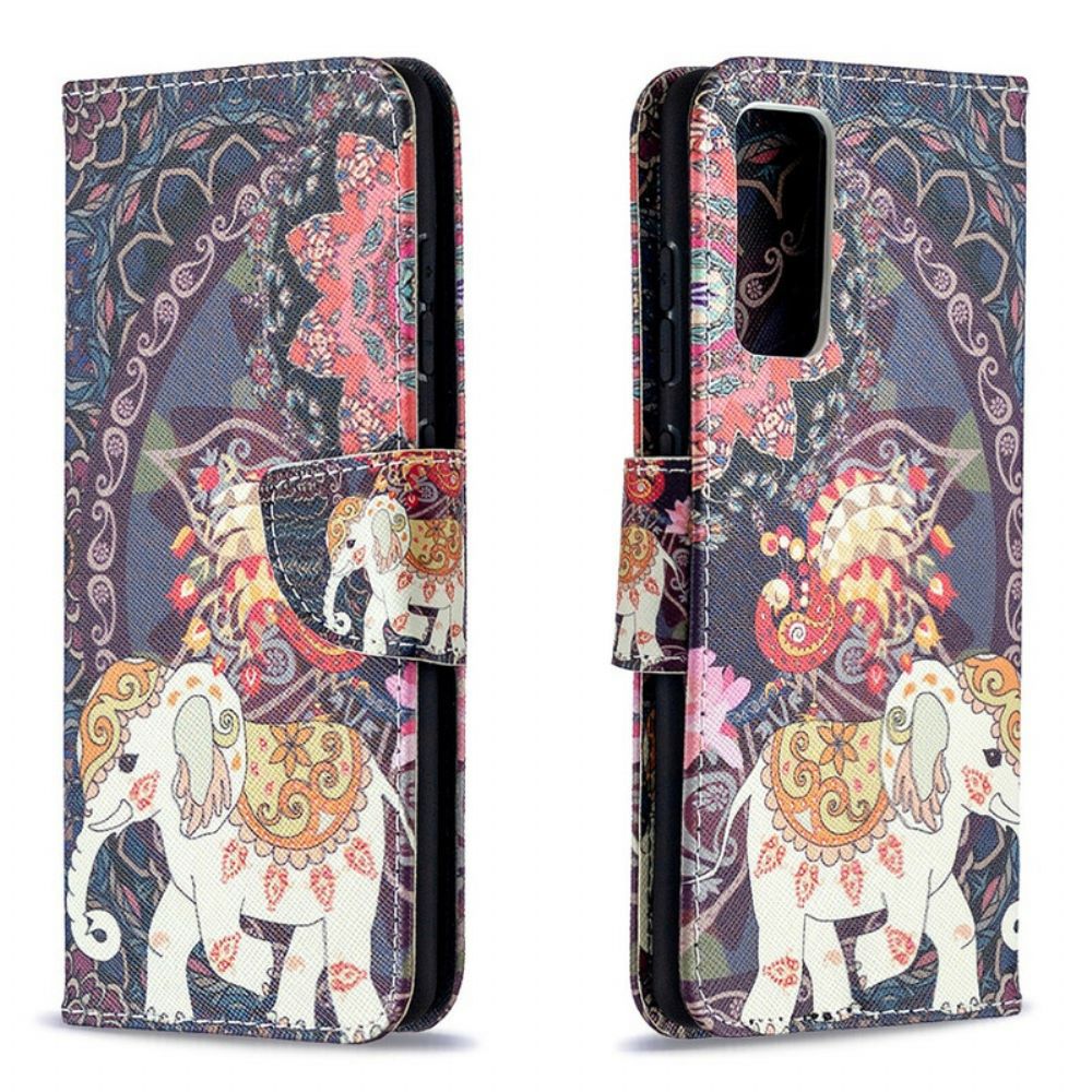 Leren Hoesje voor Samsung Galaxy S20 FE Etnische Olifantenmandala