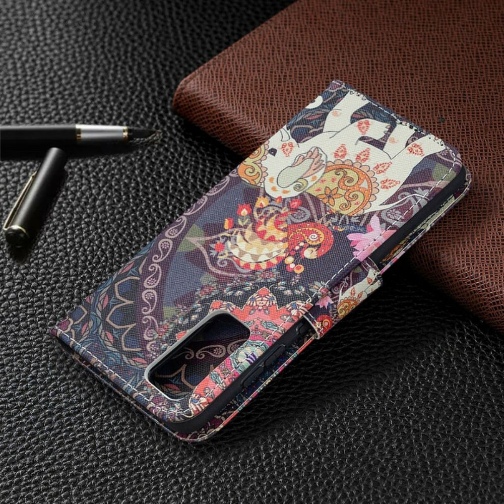 Leren Hoesje voor Samsung Galaxy S20 FE Etnische Olifantenmandala