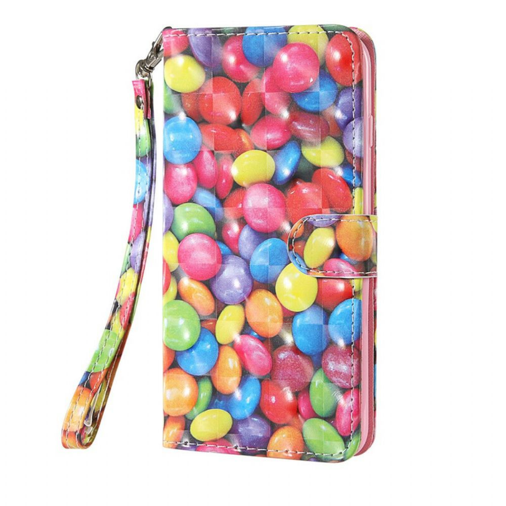 Leren Hoesje voor Samsung Galaxy S20 FE Licht Spot Snoep Met Lanyard