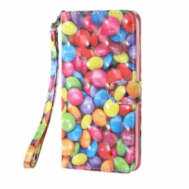 Leren Hoesje voor Samsung Galaxy S20 FE Licht Spot Snoep Met Lanyard