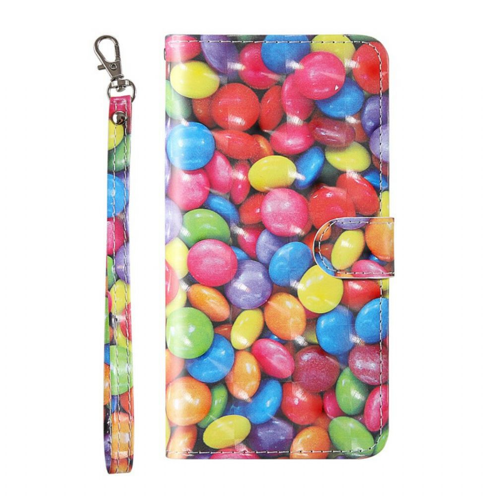 Leren Hoesje voor Samsung Galaxy S20 FE Licht Spot Snoep Met Lanyard