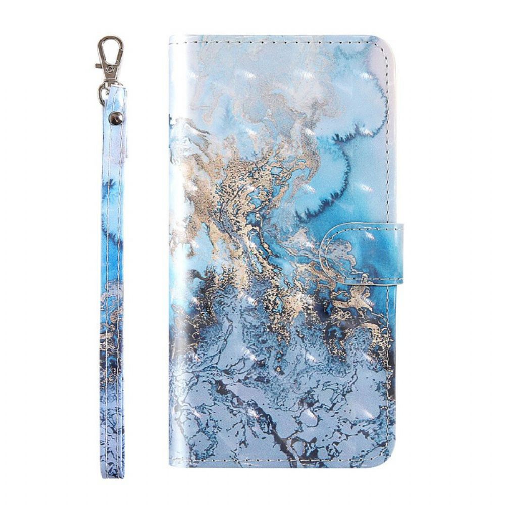 Leren Hoesje voor Samsung Galaxy S20 FE Light Spot Marmer Design Met Lanyard