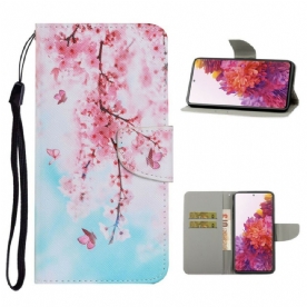 Leren Hoesje voor Samsung Galaxy S20 FE Met Ketting Rode Ledematen Met Riem