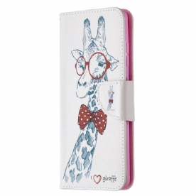 Leren Hoesje voor Samsung Galaxy S20 FE Nerdy Giraf