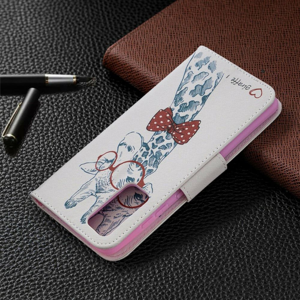 Leren Hoesje voor Samsung Galaxy S20 FE Nerdy Giraf