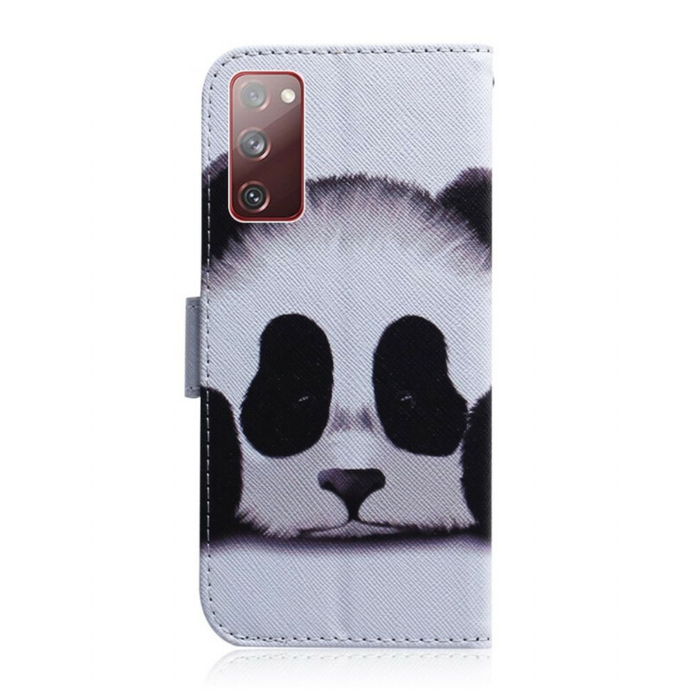 Leren Hoesje voor Samsung Galaxy S20 FE Pandagezicht