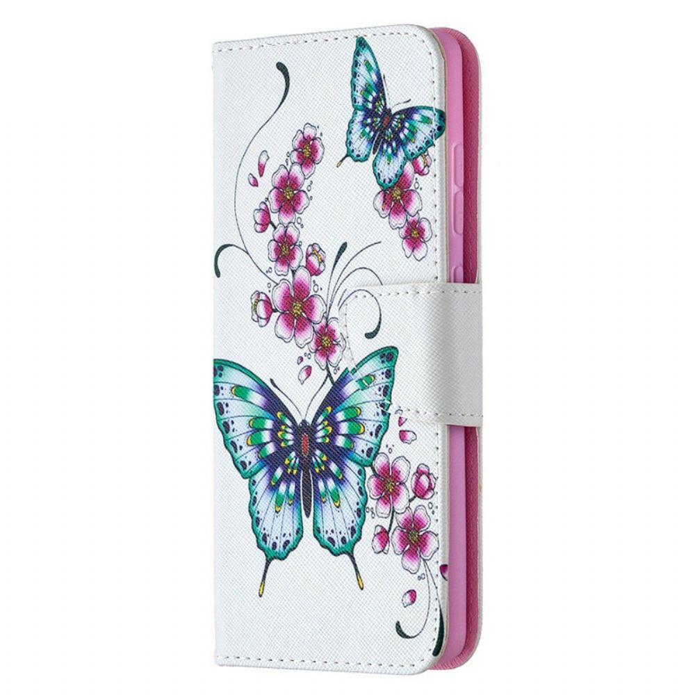 Leren Hoesje voor Samsung Galaxy S20 FE Prachtige Vlinders