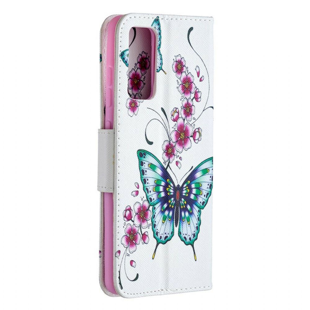 Leren Hoesje voor Samsung Galaxy S20 FE Prachtige Vlinders