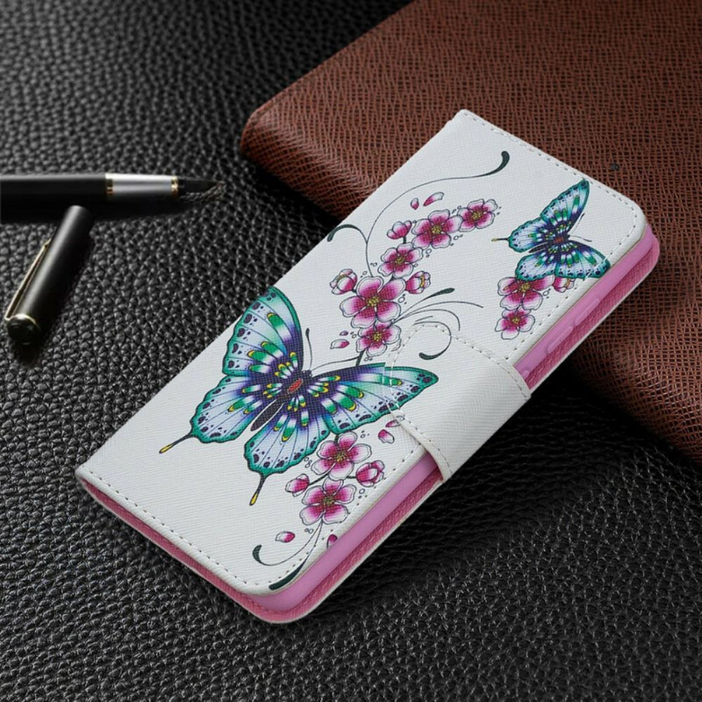 Leren Hoesje voor Samsung Galaxy S20 FE Prachtige Vlinders