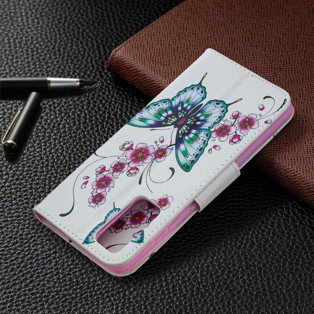 Leren Hoesje voor Samsung Galaxy S20 FE Prachtige Vlinders