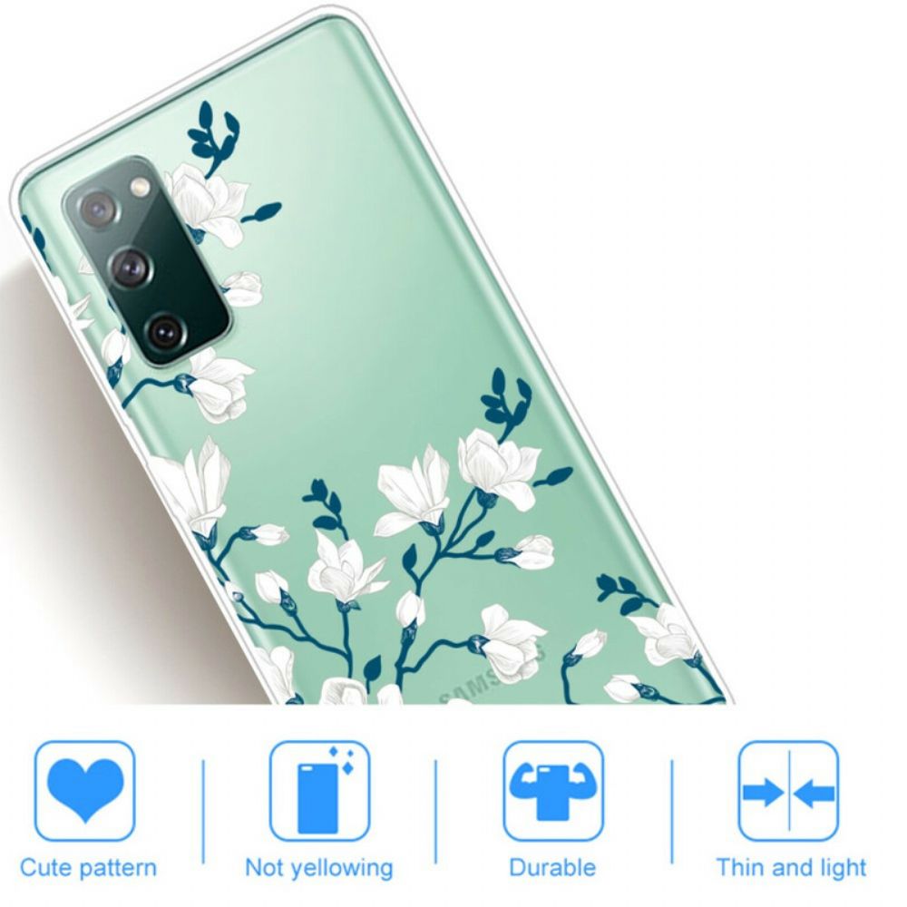 Telefoonhoesje voor Samsung Galaxy S20 FE Witte Bloemen