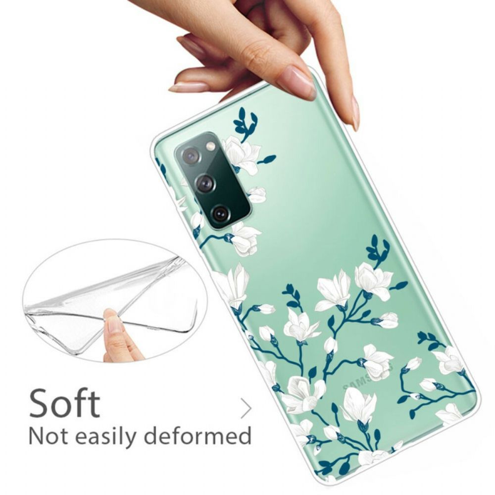 Telefoonhoesje voor Samsung Galaxy S20 FE Witte Bloemen