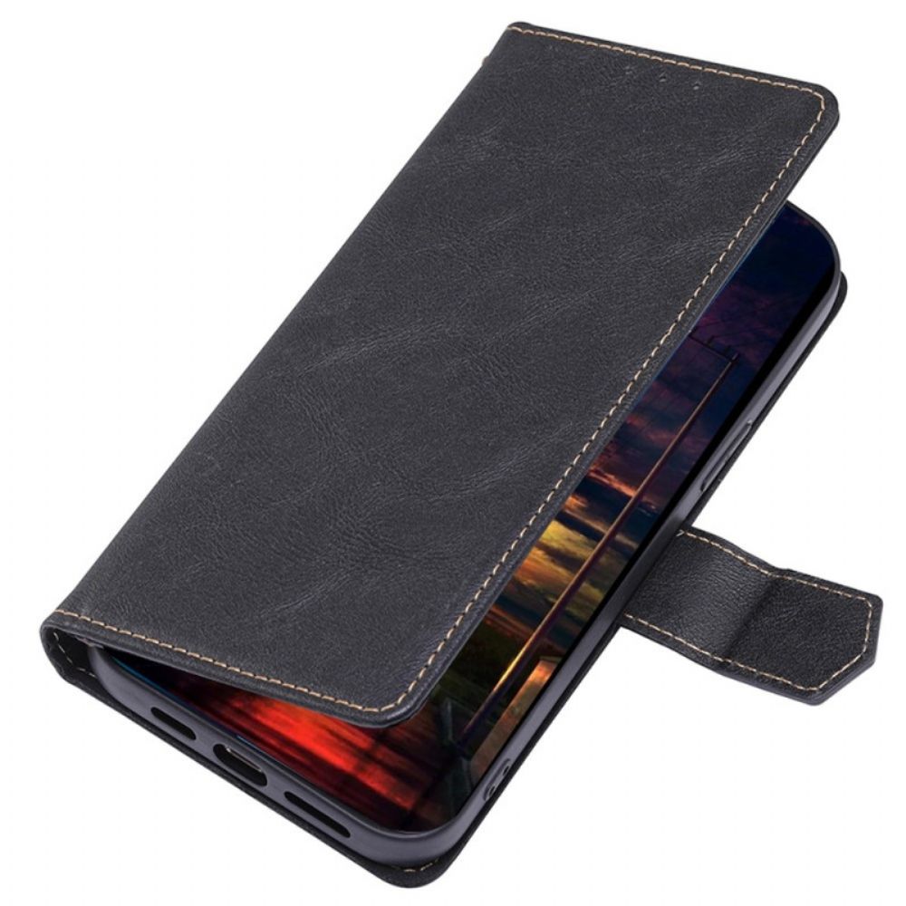 Flip Case voor Oppo Reno 8 Pro Gebruind Kunstleer