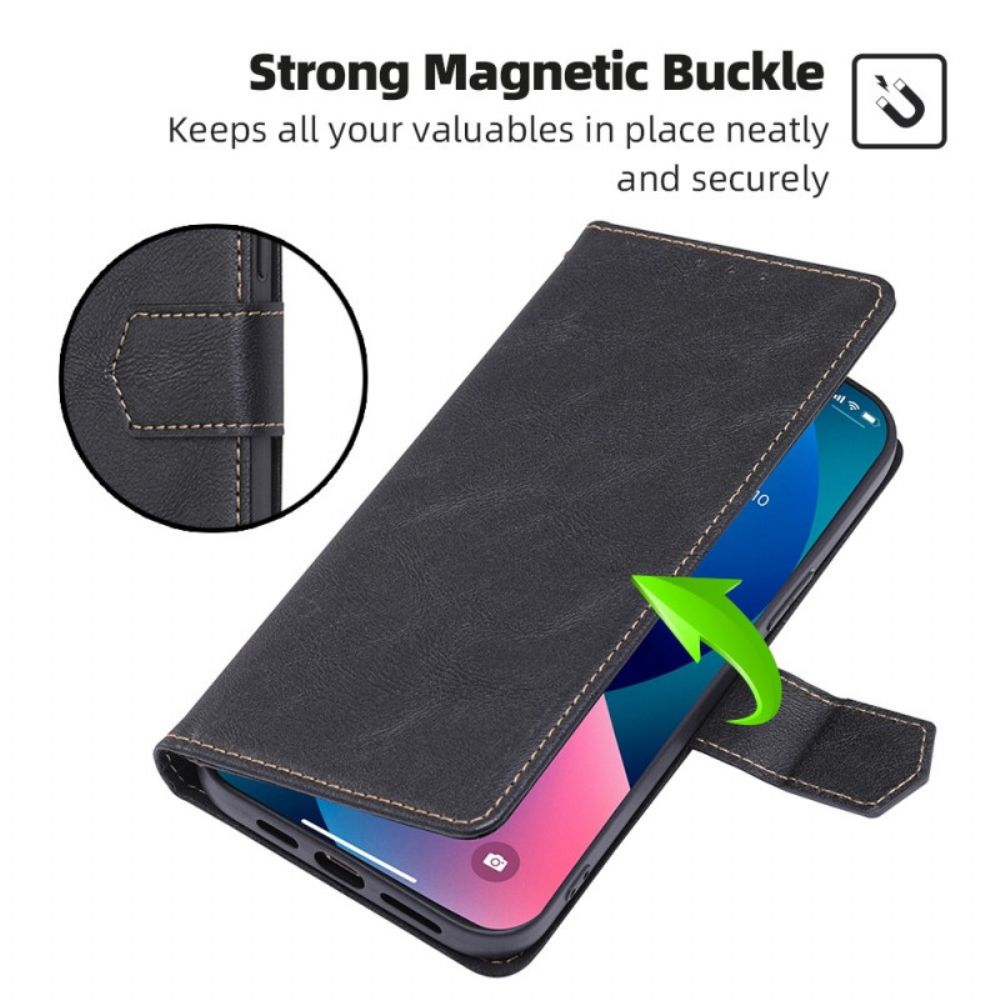 Flip Case voor Oppo Reno 8 Pro Gebruind Kunstleer