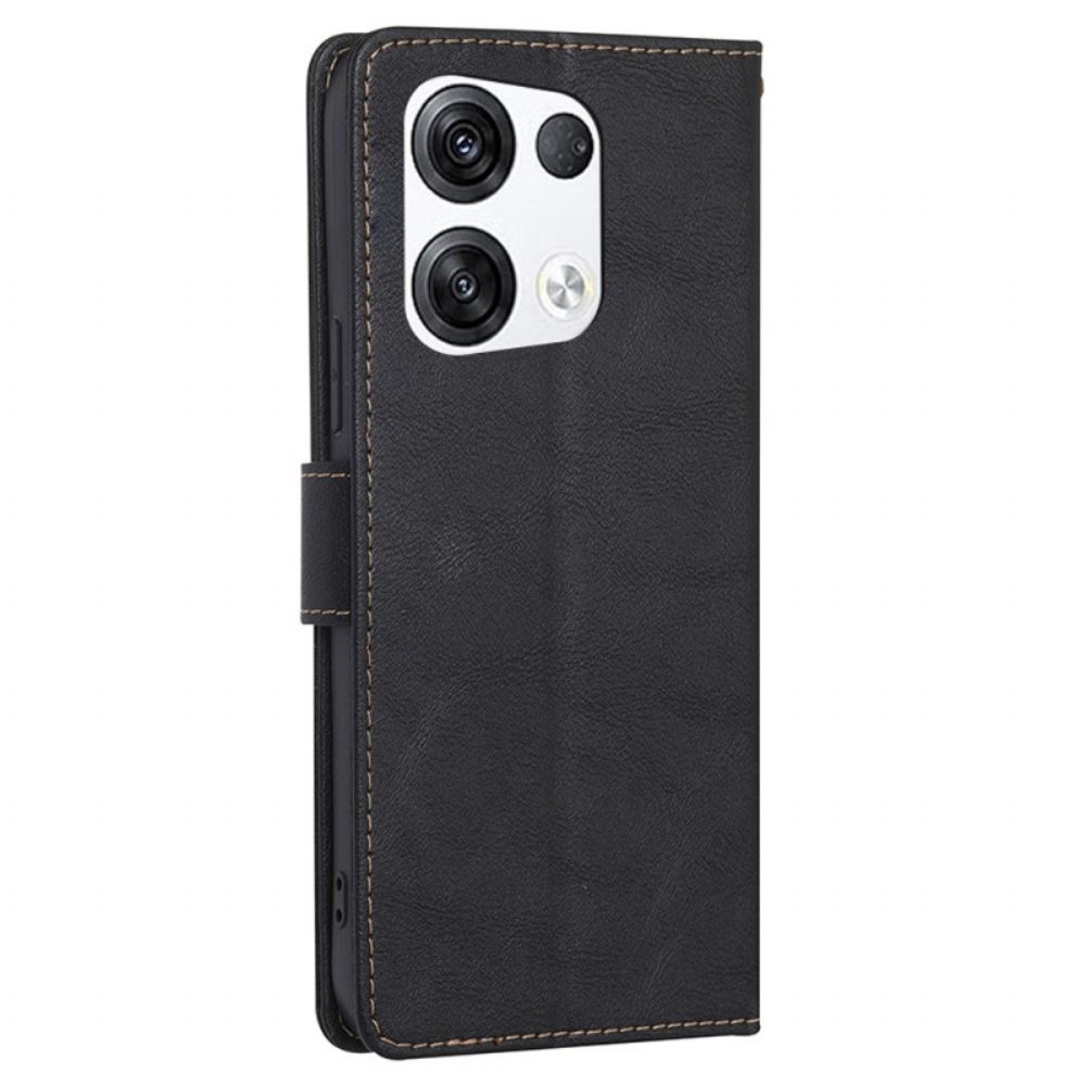 Flip Case voor Oppo Reno 8 Pro Gebruind Kunstleer