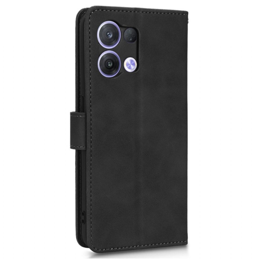 Flip Case voor Oppo Reno 8 Pro Met Ketting Effen Strappy