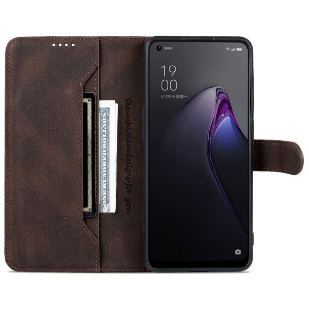 Folio-hoesje voor Oppo Reno 8 Pro Azns Vintage Leereffect