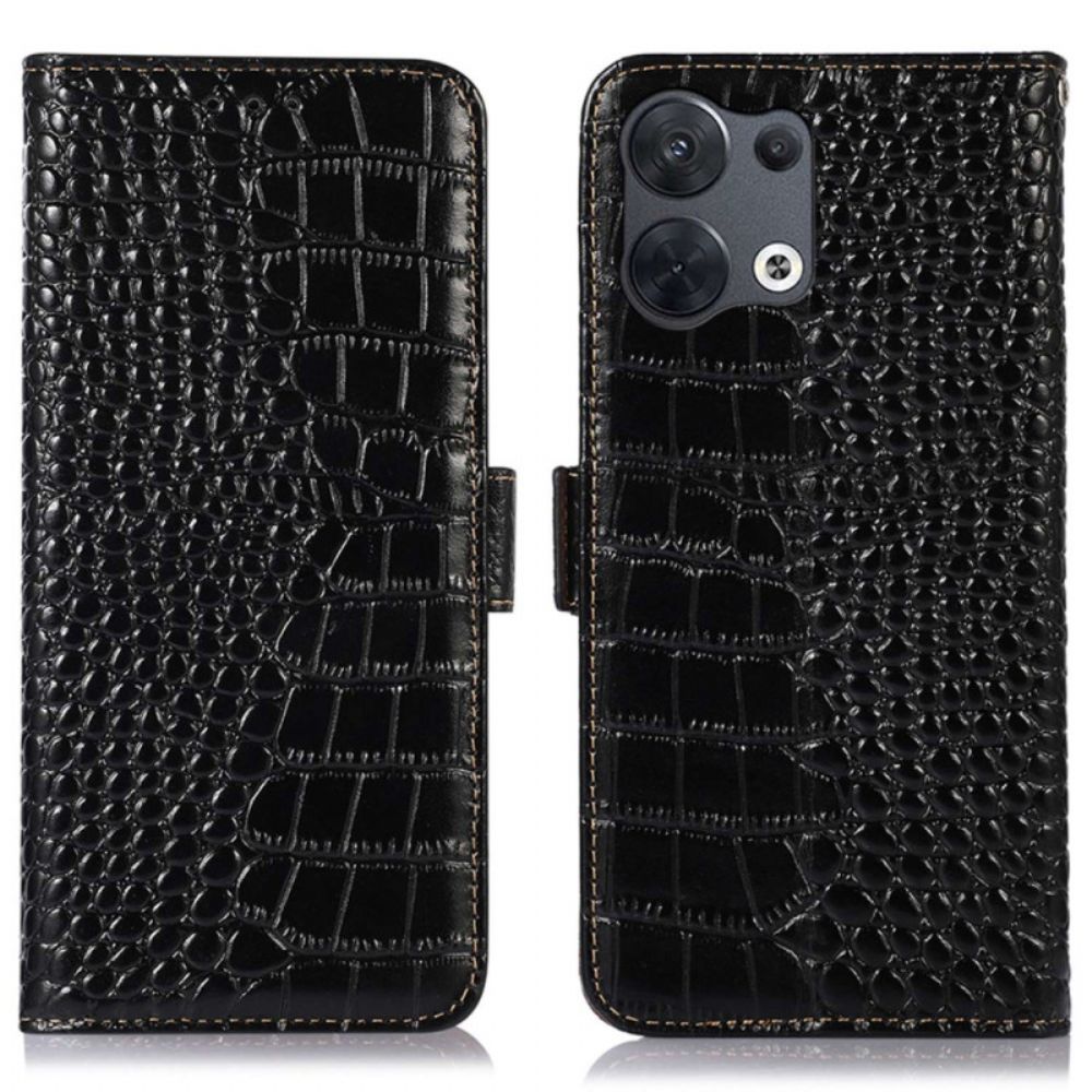 Folio-hoesje voor Oppo Reno 8 Pro Rfid Krokodil Stijl