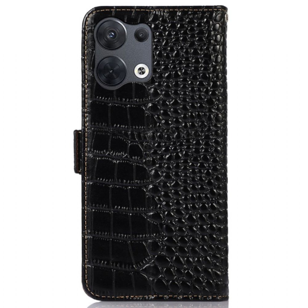 Folio-hoesje voor Oppo Reno 8 Pro Rfid Krokodil Stijl