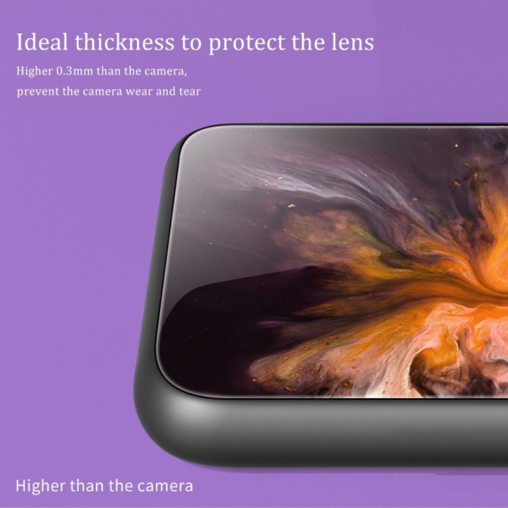 Hoesje voor Oppo Reno 8 Pro Marmer Kleuren Gehard Glas