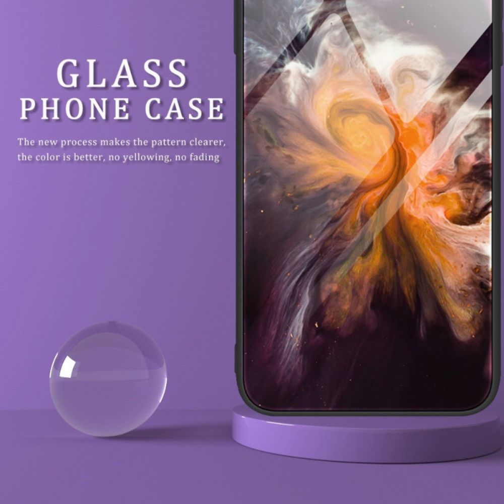 Hoesje voor Oppo Reno 8 Pro Marmer Kleuren Gehard Glas